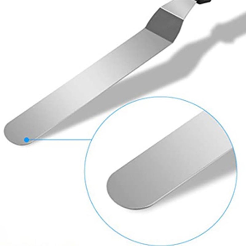 SvaTao Offset Cake Icing Spatula Set of 4- Professional Stainless Steel Cake Decorating Spatulas, 4"-6"-8"-10" Flexible Resistant Blade with Wooden Handle - Image 4